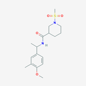 molecular formula C17H26N2O4S B5533137 N-[1-(4-methoxy-3-methylphenyl)ethyl]-1-(methylsulfonyl)-3-piperidinecarboxamide 