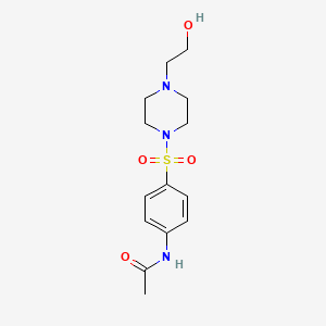 molecular formula C14H21N3O4S B5533151 N-(4-{[4-(2-hydroxyethyl)-1-piperazinyl]sulfonyl}phenyl)acetamide 