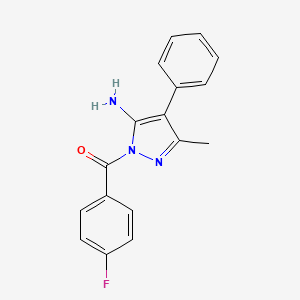 molecular formula C17H14FN3O B5533157 1-(4-fluorobenzoyl)-3-methyl-4-phenyl-1H-pyrazol-5-amine 