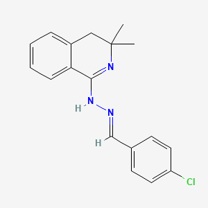 molecular formula C18H18ClN3 B5533168 4-chlorobenzaldehyde (3,3-dimethyl-3,4-dihydro-1(2H)-isoquinolinylidene)hydrazone 