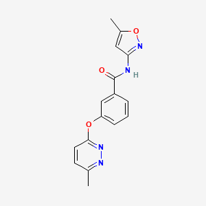 molecular formula C16H14N4O3 B5533176 N-(5-methyl-3-isoxazolyl)-3-[(6-methyl-3-pyridazinyl)oxy]benzamide 