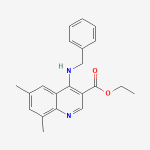molecular formula C21H22N2O2 B5533195 ethyl 4-(benzylamino)-6,8-dimethyl-3-quinolinecarboxylate 