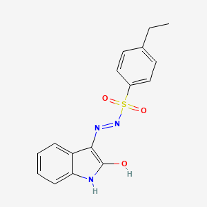 molecular formula C16H15N3O3S B5533215 4-ethyl-N'-(2-oxo-1,2-dihydro-3H-indol-3-ylidene)benzenesulfonohydrazide 