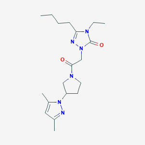 molecular formula C19H30N6O2 B5533225 5-butyl-2-{2-[3-(3,5-dimethyl-1H-pyrazol-1-yl)-1-pyrrolidinyl]-2-oxoethyl}-4-ethyl-2,4-dihydro-3H-1,2,4-triazol-3-one 
