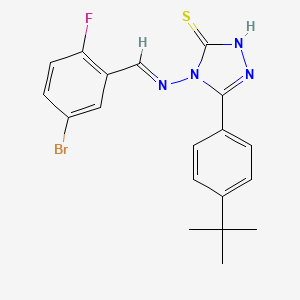 molecular formula C19H18BrFN4S B5533243 4-[(5-bromo-2-fluorobenzylidene)amino]-5-(4-tert-butylphenyl)-4H-1,2,4-triazole-3-thiol 