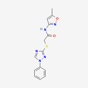 molecular formula C14H13N5O2S B5533267 N-(5-methyl-3-isoxazolyl)-2-[(1-phenyl-1H-1,2,4-triazol-3-yl)thio]acetamide 