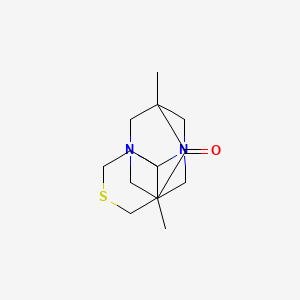 molecular formula C14H22N2OS B5533273 5,7-dimethyltetrahydro-6H-spiro[1,3-diazatricyclo[3.3.1.1~3,7~]decane-2,4'-thiopyran]-6-one 
