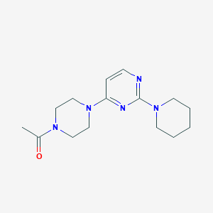 molecular formula C15H23N5O B5533308 4-(4-acetyl-1-piperazinyl)-2-(1-piperidinyl)pyrimidine 