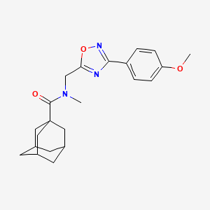 molecular formula C22H27N3O3 B5533325 N-{[3-(4-methoxyphenyl)-1,2,4-oxadiazol-5-yl]methyl}-N-methyl-1-adamantanecarboxamide 