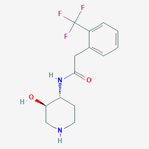 molecular formula C14H17F3N2O2 B5533353 N-[rel-(3R,4R)-3-hydroxy-4-piperidinyl]-2-[2-(trifluoromethyl)phenyl]acetamide hydrochloride 