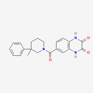 molecular formula C21H21N3O3 B5533376 6-[(3-methyl-3-phenylpiperidin-1-yl)carbonyl]-1,4-dihydroquinoxaline-2,3-dione 