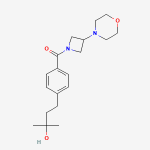 molecular formula C19H28N2O3 B5533382 2-methyl-4-(4-{[3-(4-morpholinyl)-1-azetidinyl]carbonyl}phenyl)-2-butanol 