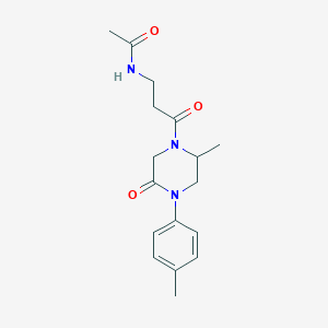 molecular formula C17H23N3O3 B5533385 N-{3-[2-methyl-4-(4-methylphenyl)-5-oxo-1-piperazinyl]-3-oxopropyl}acetamide 