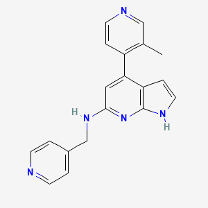 molecular formula C19H17N5 B5533387 4-(3-methylpyridin-4-yl)-N-(pyridin-4-ylmethyl)-1H-pyrrolo[2,3-b]pyridin-6-amine 