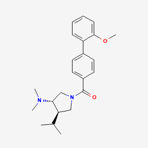 molecular formula C23H30N2O2 B5533417 (3S*,4R*)-4-isopropyl-1-[(2'-methoxy-4-biphenylyl)carbonyl]-N,N-dimethyl-3-pyrrolidinamine 