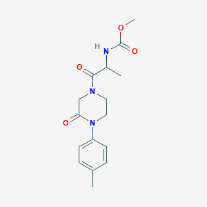 molecular formula C16H21N3O4 B5533437 methyl {1-methyl-2-[4-(4-methylphenyl)-3-oxo-1-piperazinyl]-2-oxoethyl}carbamate 