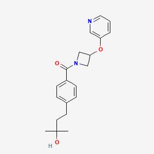molecular formula C20H24N2O3 B5533449 2-methyl-4-(4-{[3-(3-pyridinyloxy)-1-azetidinyl]carbonyl}phenyl)-2-butanol 