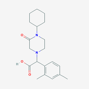 molecular formula C20H28N2O3 B5533473 (4-cyclohexyl-3-oxopiperazin-1-yl)(2,4-dimethylphenyl)acetic acid 