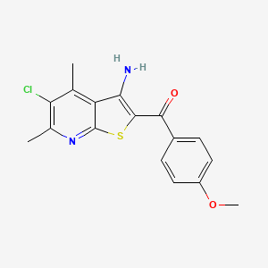 molecular formula C17H15ClN2O2S B5533500 (3-amino-5-chloro-4,6-dimethylthieno[2,3-b]pyridin-2-yl)(4-methoxyphenyl)methanone 