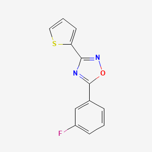 molecular formula C12H7FN2OS B5533508 5-(3-fluorophenyl)-3-(2-thienyl)-1,2,4-oxadiazole 