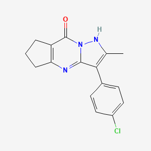 molecular formula C16H14ClN3O B5533512 3-(4-chlorophenyl)-2-methyl-4,5,6,7-tetrahydro-8H-cyclopenta[d]pyrazolo[1,5-a]pyrimidin-8-one 