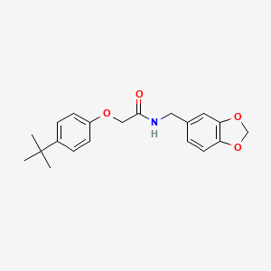 molecular formula C20H23NO4 B5533528 N-(1,3-benzodioxol-5-ylmethyl)-2-(4-tert-butylphenoxy)acetamide 