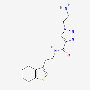 molecular formula C15H21N5OS B5533546 1-(2-aminoethyl)-N-[2-(4,5,6,7-tetrahydro-1-benzothien-3-yl)ethyl]-1H-1,2,3-triazole-4-carboxamide 