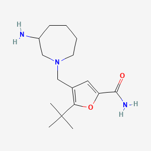 molecular formula C16H27N3O2 B5533562 4-[(3-amino-1-azepanyl)methyl]-5-tert-butyl-2-furamide dihydrochloride 