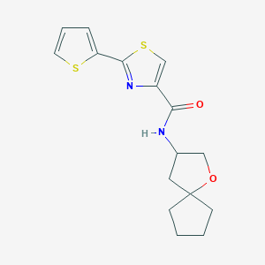 molecular formula C16H18N2O2S2 B5533575 N-1-oxaspiro[4.4]non-3-yl-2-(2-thienyl)-1,3-thiazole-4-carboxamide 