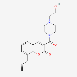molecular formula C19H22N2O4 B5533580 8-allyl-3-{[4-(2-hydroxyethyl)-1-piperazinyl]carbonyl}-2H-chromen-2-one 