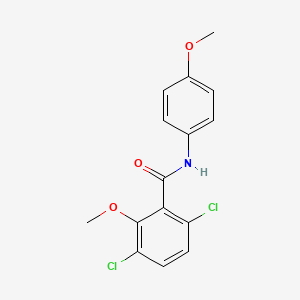 molecular formula C15H13Cl2NO3 B5533589 3,6-dichloro-2-methoxy-N-(4-methoxyphenyl)benzamide 