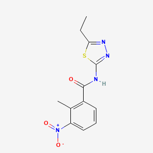 molecular formula C12H12N4O3S B5533609 N-(5-ethyl-1,3,4-thiadiazol-2-yl)-2-methyl-3-nitrobenzamide 