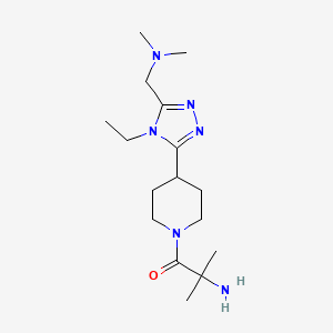 molecular formula C16H30N6O B5533613 ({5-[1-(2-amino-2-methylpropanoyl)-4-piperidinyl]-4-ethyl-4H-1,2,4-triazol-3-yl}methyl)dimethylamine dihydrochloride 