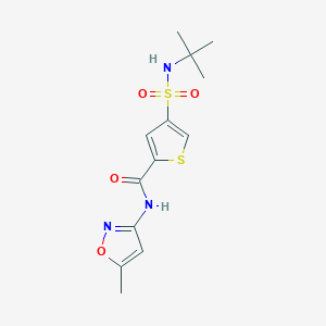 molecular formula C13H17N3O4S2 B5533641 4-[(tert-butylamino)sulfonyl]-N-(5-methyl-3-isoxazolyl)-2-thiophenecarboxamide 