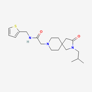 molecular formula C19H29N3O2S B5533652 2-(2-isobutyl-3-oxo-2,8-diazaspiro[4.5]dec-8-yl)-N-(2-thienylmethyl)acetamide 