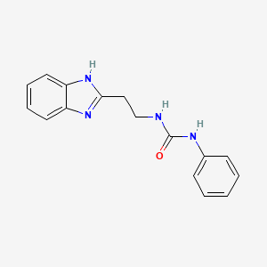 molecular formula C16H16N4O B5533661 N-[2-(1H-benzimidazol-2-yl)ethyl]-N'-phenylurea 