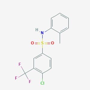 molecular formula C14H11ClF3NO2S B5533665 4-chloro-N-(2-methylphenyl)-3-(trifluoromethyl)benzenesulfonamide 