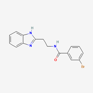 molecular formula C16H14BrN3O B5533667 N-[2-(1H-benzimidazol-2-yl)ethyl]-3-bromobenzamide 