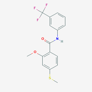 molecular formula C16H14F3NO2S B5533702 2-methoxy-4-(methylthio)-N-[3-(trifluoromethyl)phenyl]benzamide 