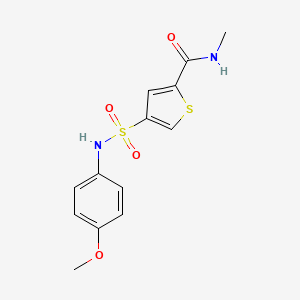molecular formula C13H14N2O4S2 B5533710 4-{[(4-methoxyphenyl)amino]sulfonyl}-N-methyl-2-thiophenecarboxamide 