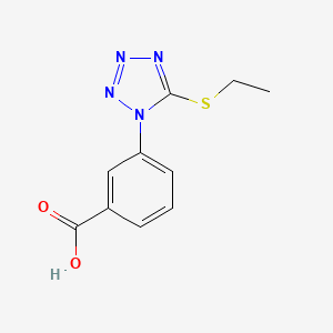 molecular formula C10H10N4O2S B5533718 3-[5-(ethylthio)-1H-tetrazol-1-yl]benzoic acid 