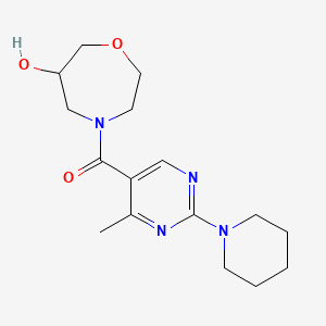 molecular formula C16H24N4O3 B5533722 4-[(4-methyl-2-piperidin-1-ylpyrimidin-5-yl)carbonyl]-1,4-oxazepan-6-ol 