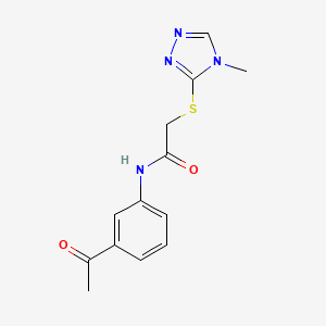 molecular formula C13H14N4O2S B5533729 N-(3-acetylphenyl)-2-[(4-methyl-4H-1,2,4-triazol-3-yl)thio]acetamide 