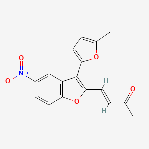 molecular formula C17H13NO5 B5533783 4-[3-(5-methyl-2-furyl)-5-nitro-1-benzofuran-2-yl]-3-buten-2-one 