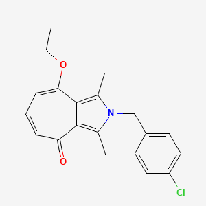 molecular formula C20H20ClNO2 B5533790 2-(4-chlorobenzyl)-8-ethoxy-1,3-dimethylcyclohepta[c]pyrrol-4(2H)-one 