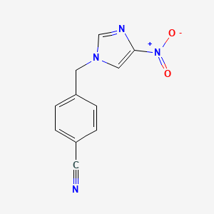 molecular formula C11H8N4O2 B5533794 4-[(4-nitro-1H-imidazol-1-yl)methyl]benzonitrile 