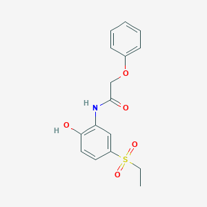 molecular formula C16H17NO5S B5533800 N-[5-(ethylsulfonyl)-2-hydroxyphenyl]-2-phenoxyacetamide 