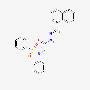 molecular formula C26H23N3O3S B5533812 N-(4-methylphenyl)-N-{2-[2-(1-naphthylmethylene)hydrazino]-2-oxoethyl}benzenesulfonamide 