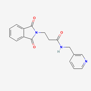 molecular formula C17H15N3O3 B5533827 3-(1,3-dioxo-1,3-dihydro-2H-isoindol-2-yl)-N-(3-pyridinylmethyl)propanamide 