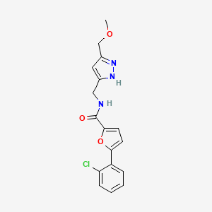 molecular formula C17H16ClN3O3 B5533830 5-(2-chlorophenyl)-N-{[5-(methoxymethyl)-1H-pyrazol-3-yl]methyl}-2-furamide 